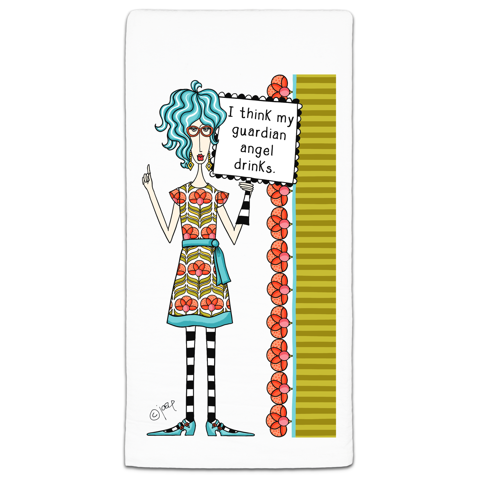 CJ BELLA CO I THINK MY GUARDIAN ANGEL TOWEL CJ BELLA CO I THINK MY GUARDIAN ANGEL TOWEL