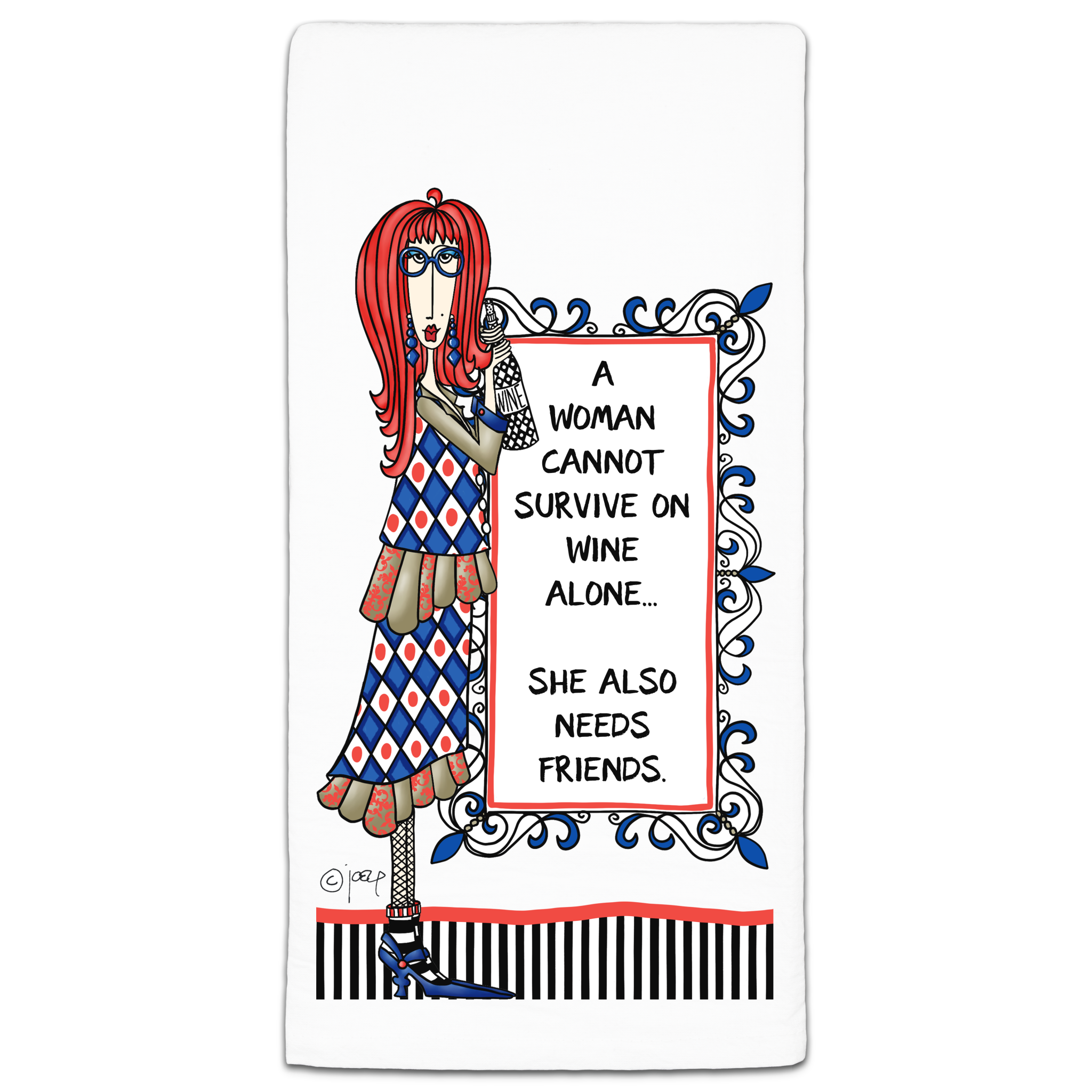 CJ BELLA CO A WOMAN CANNOT SURVIVE TOWEL CJ BELLA CO A WOMAN CANNOT SURVIVE TOWEL