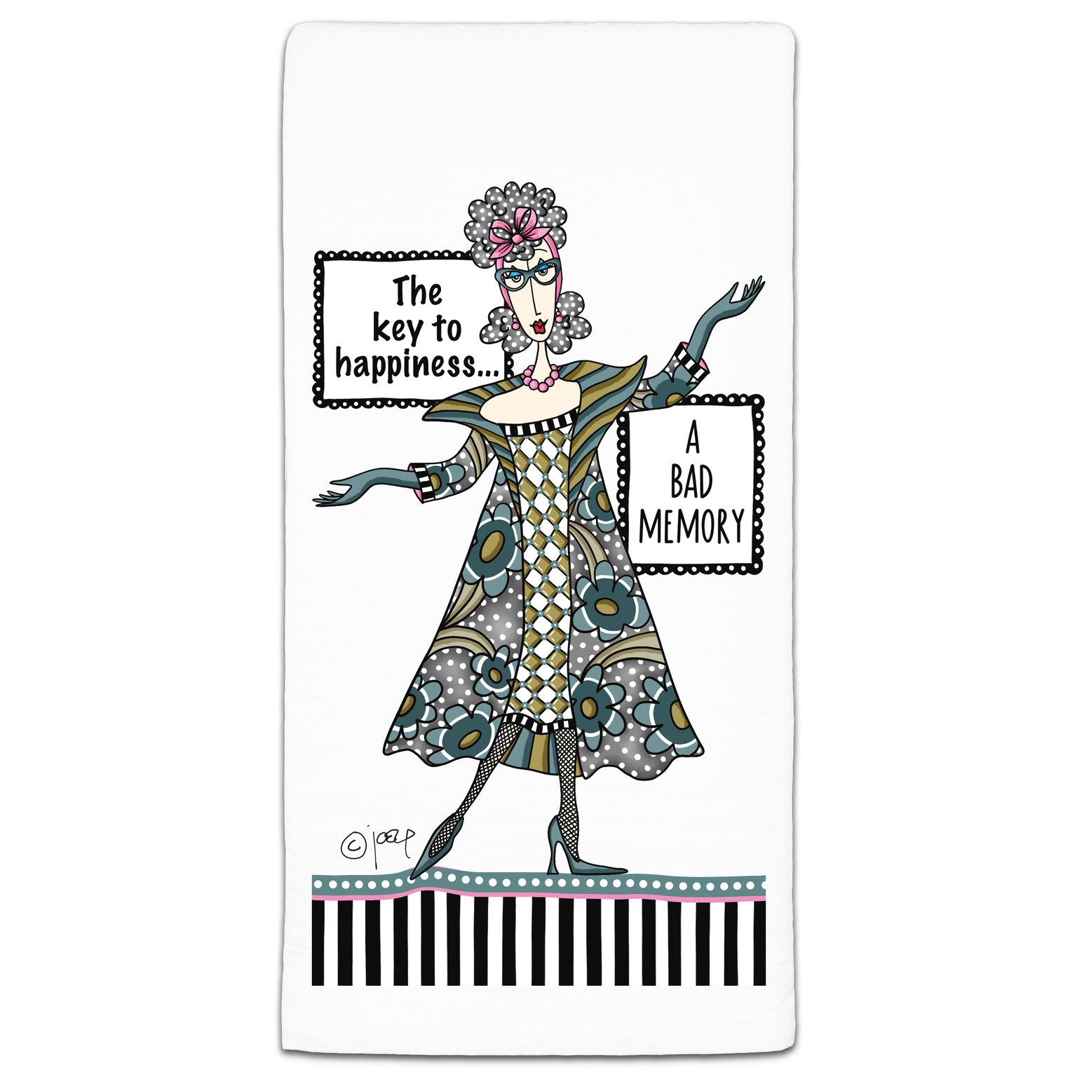 CJ BELLA CO THE KEY TO HAPPINESS TOWEL