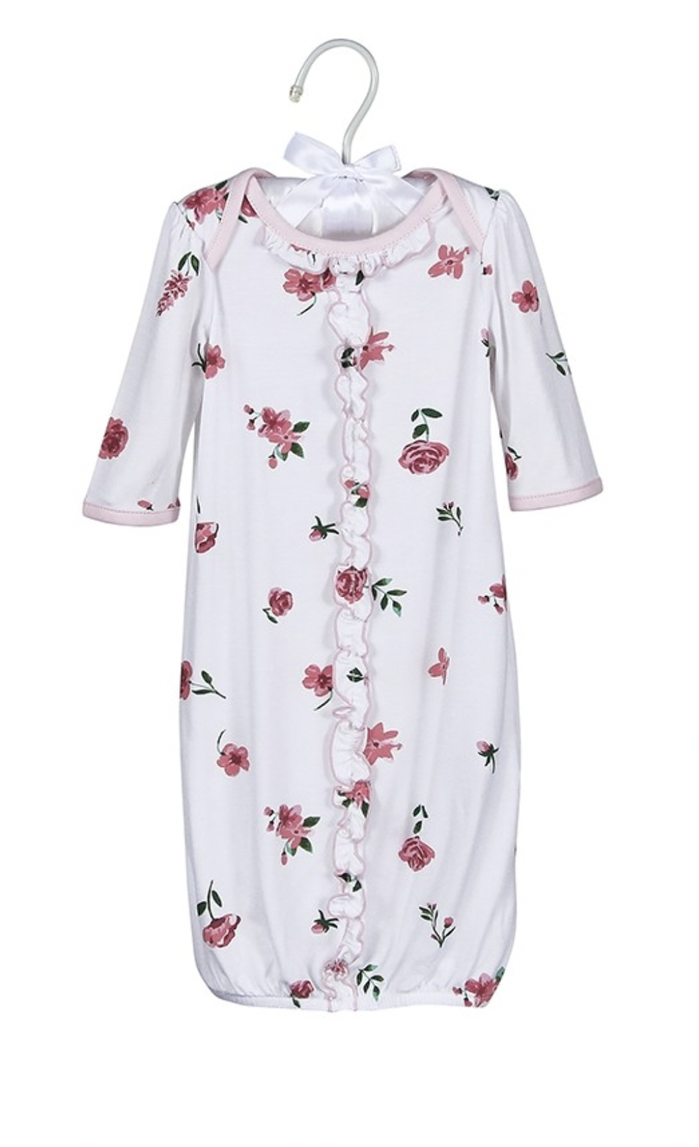 MAISON CHIC BLUSHING BLOSSOMS BAMBOO SACK GOWN-NEWBORN MAISON CHIC BLUSHING BLOSSOMS BAMBOO SACK GOWN-NEWBORN