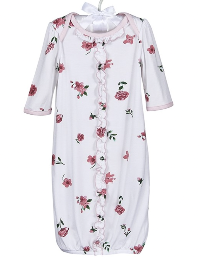 MAISON CHIC BLUSHING BLOSSOMS BAMBOO SACK GOWN-3 MONTHS
