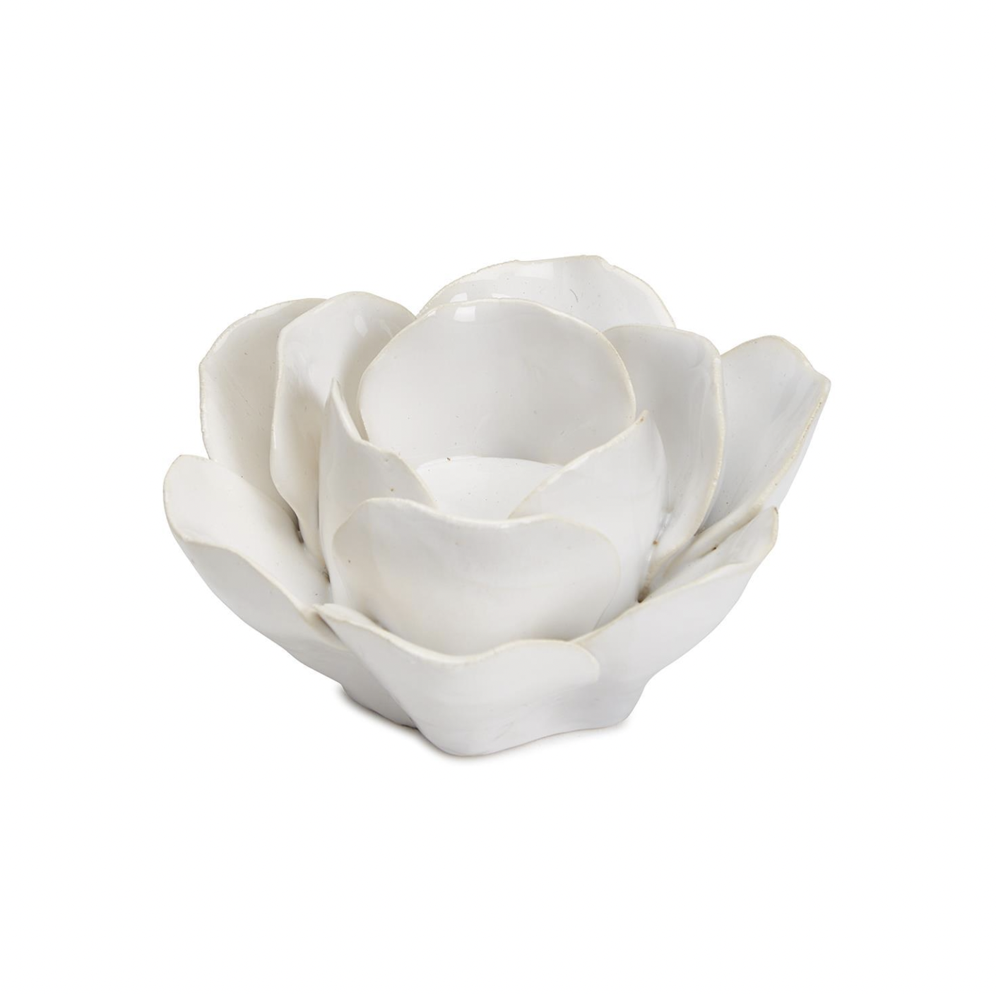 TWO'S COMPANY La Vie en Blanc Rose Tealight Candleholder