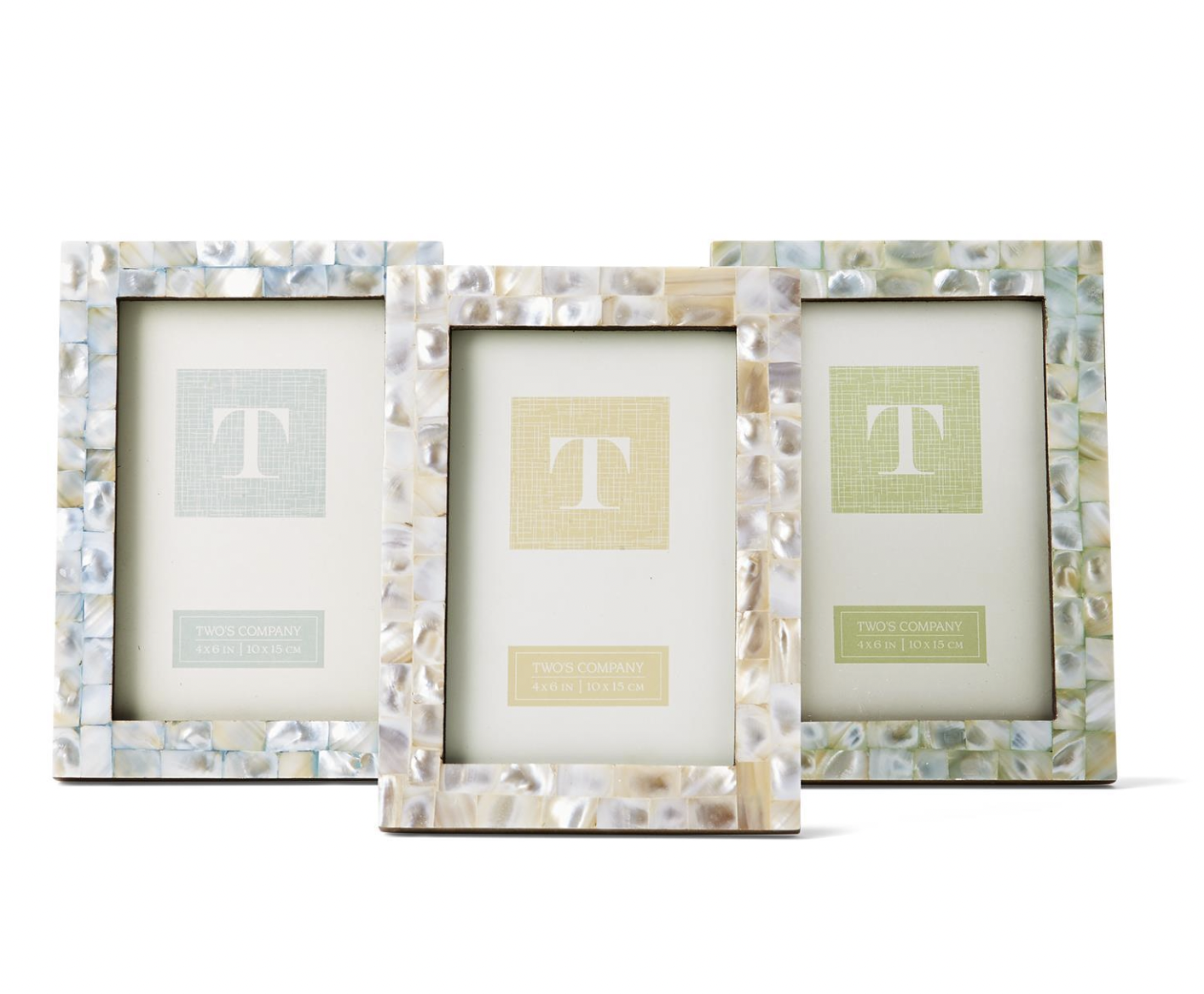 TWO'S COMPANY PEARLY 4X6 MOTHER OF PEARL FRAMES