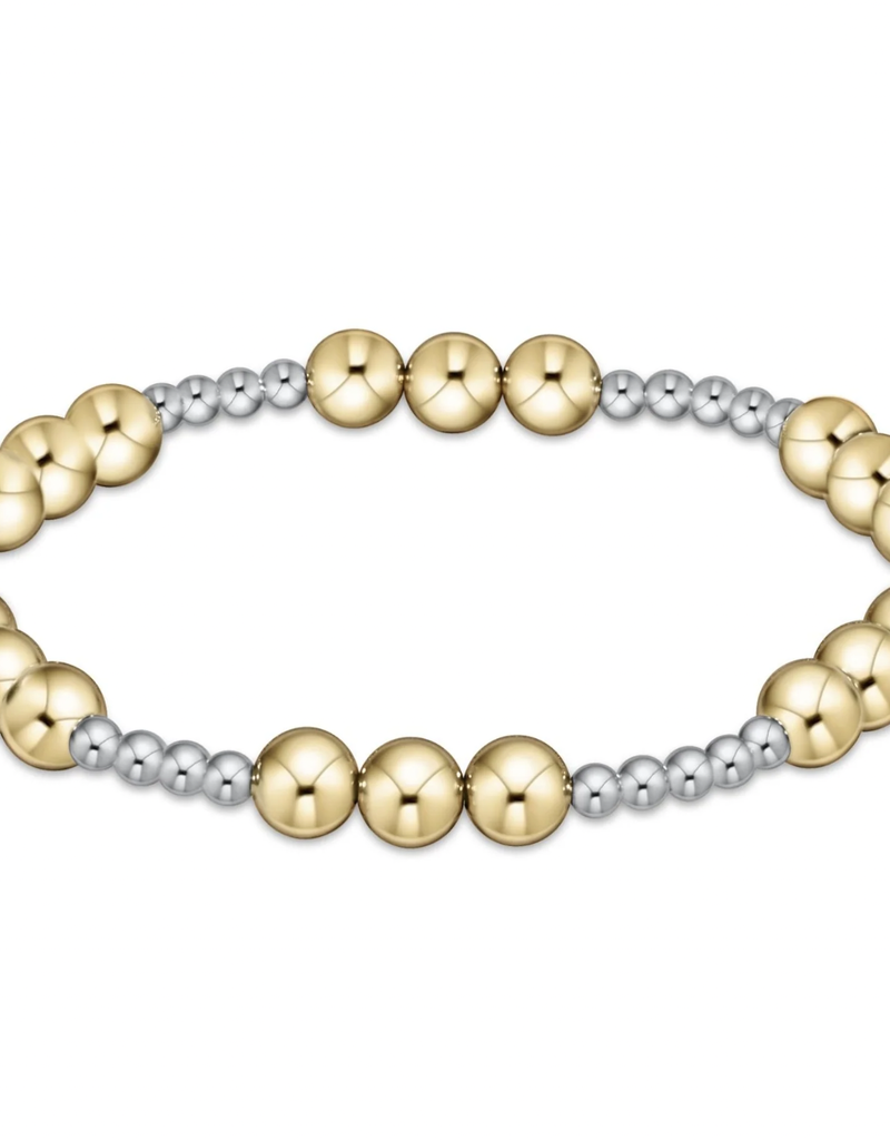 ENEWTON EXTENDS CLASSIC JOY PATTERN 6MM BEAD BRACELET-MIXED METAL