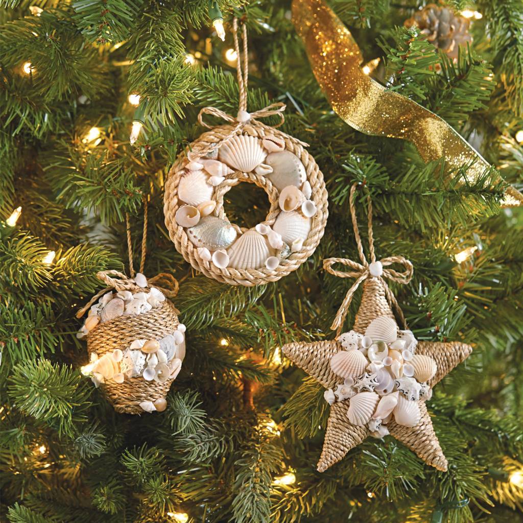 MUD PIE ROPE & SHELL ORNAMENT MUD PIE ROPE & SHELL ORNAMENT