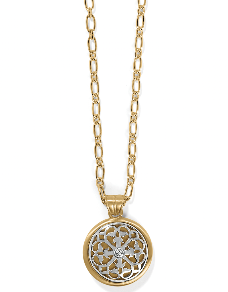 BRIGHTON FERRARA TWO TONE LUCE LARGE PENDANT NECKLACE