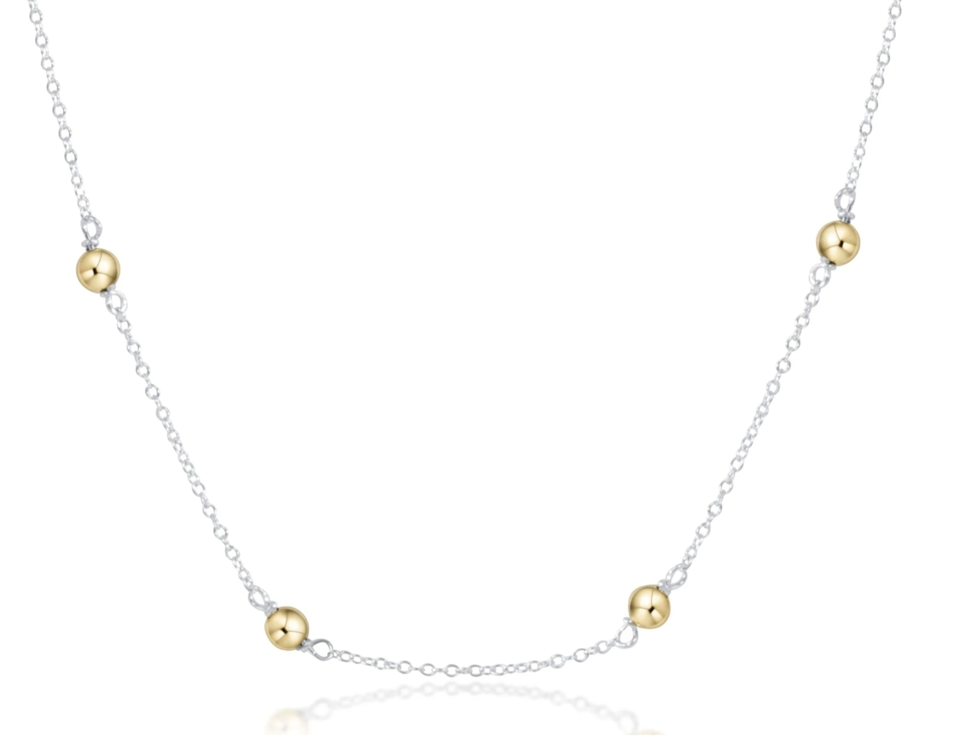 ENEWTON 15" CHOKER SIMPLICITY CHAIN STERLING MIXED METAL - CLASSIC 4MM GOLD