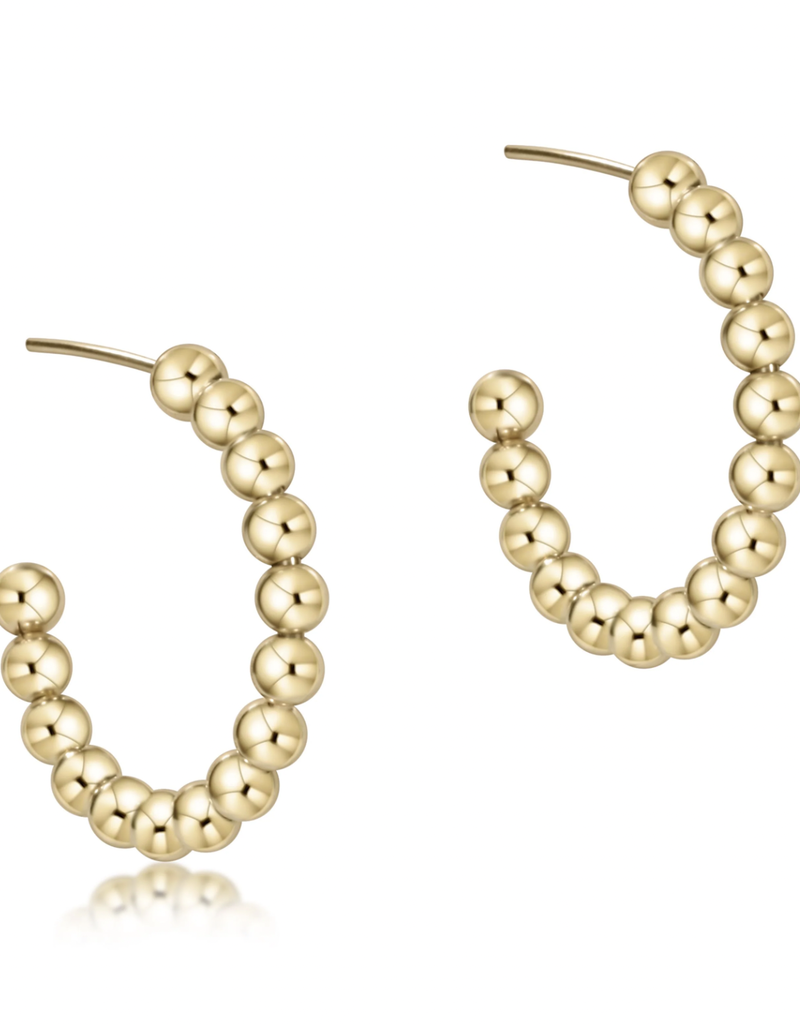ENEWTON BEADED CLASSIC 1.25" POST HOOP - 4MM GOLD