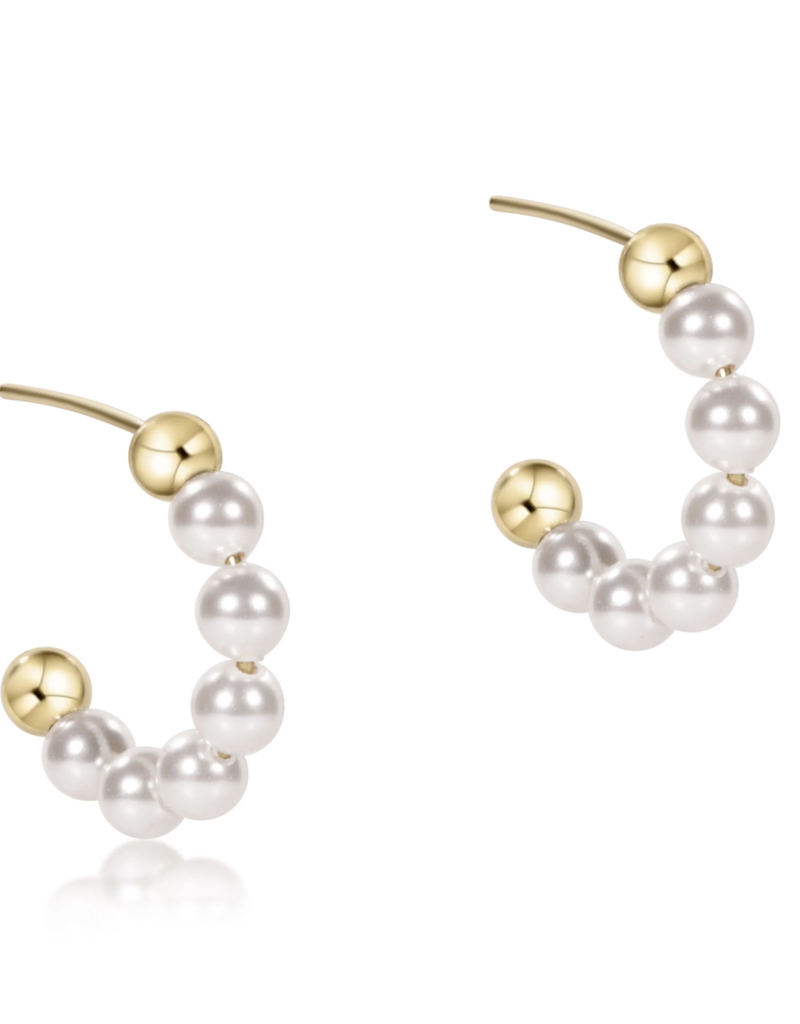 ENEWTON BEADED CLASSIC 1" POST HOOP -4MM PEARL