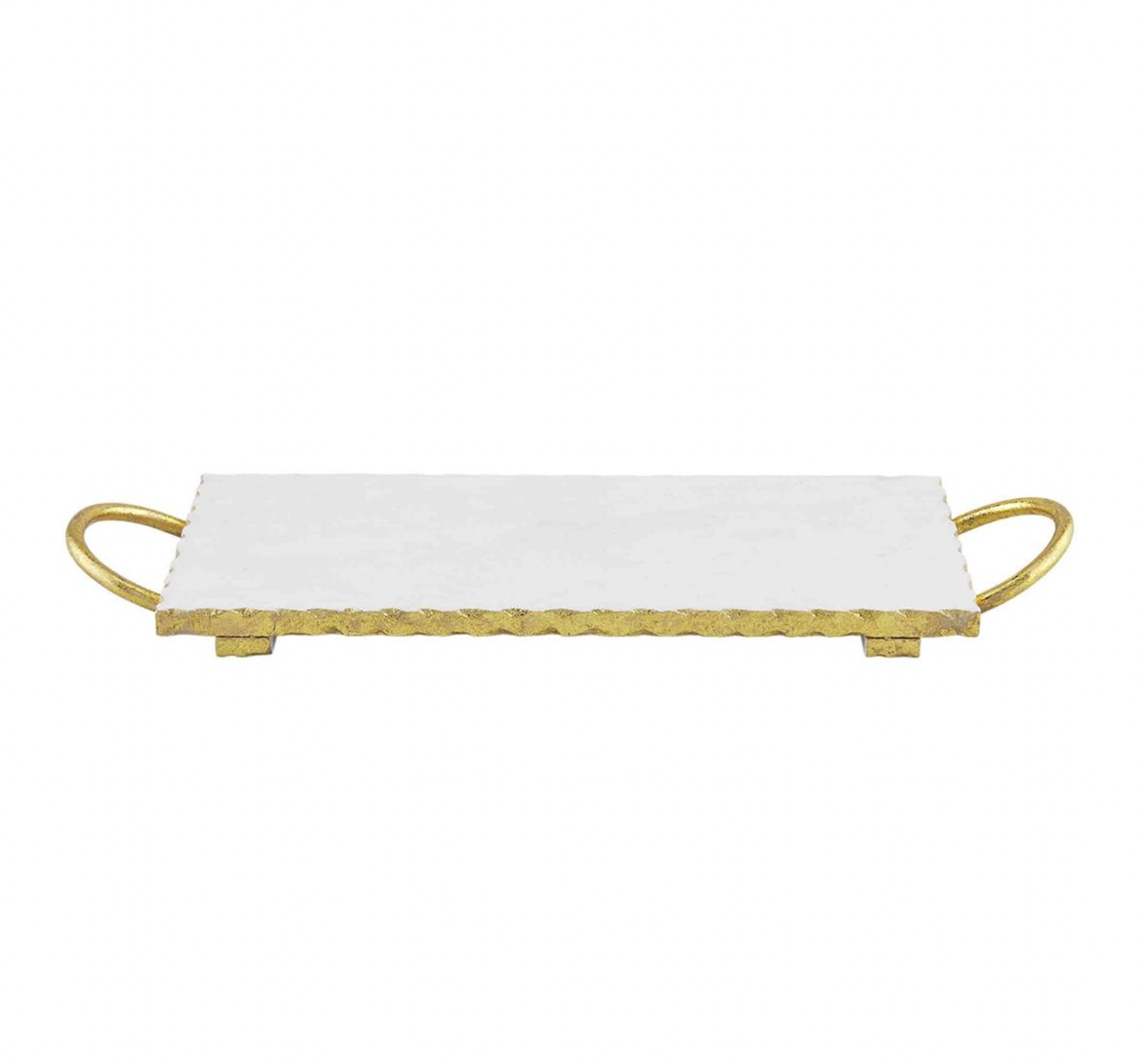 MUD PIE GOLD & MARBLE BOARD WITH HANDLES