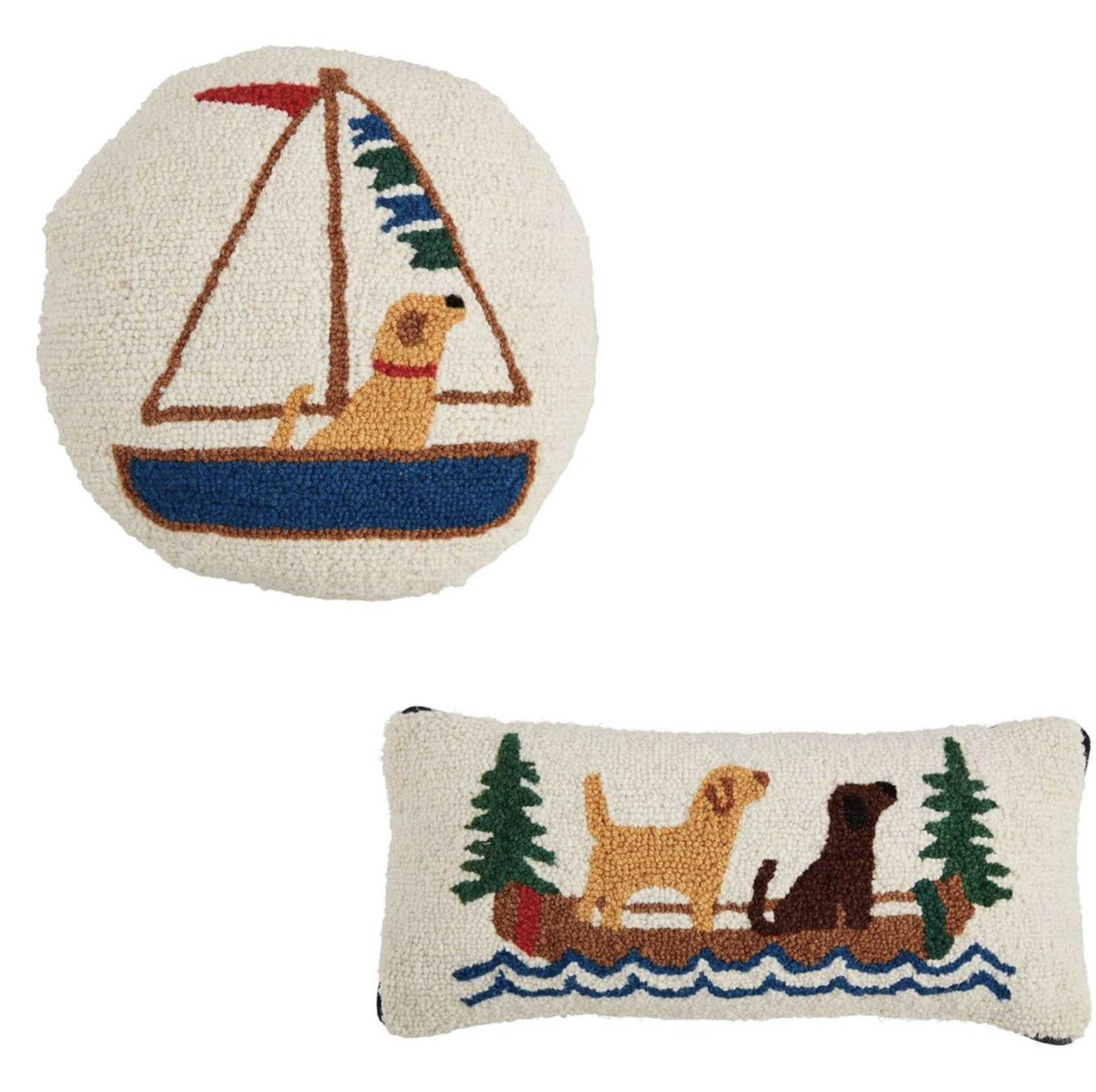 MUD PIE DOG BOAT PILLOWS