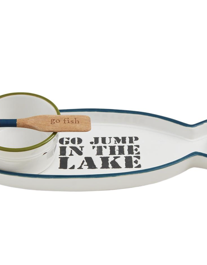 MUD PIE LAKE FISH TRAY & DIP SET