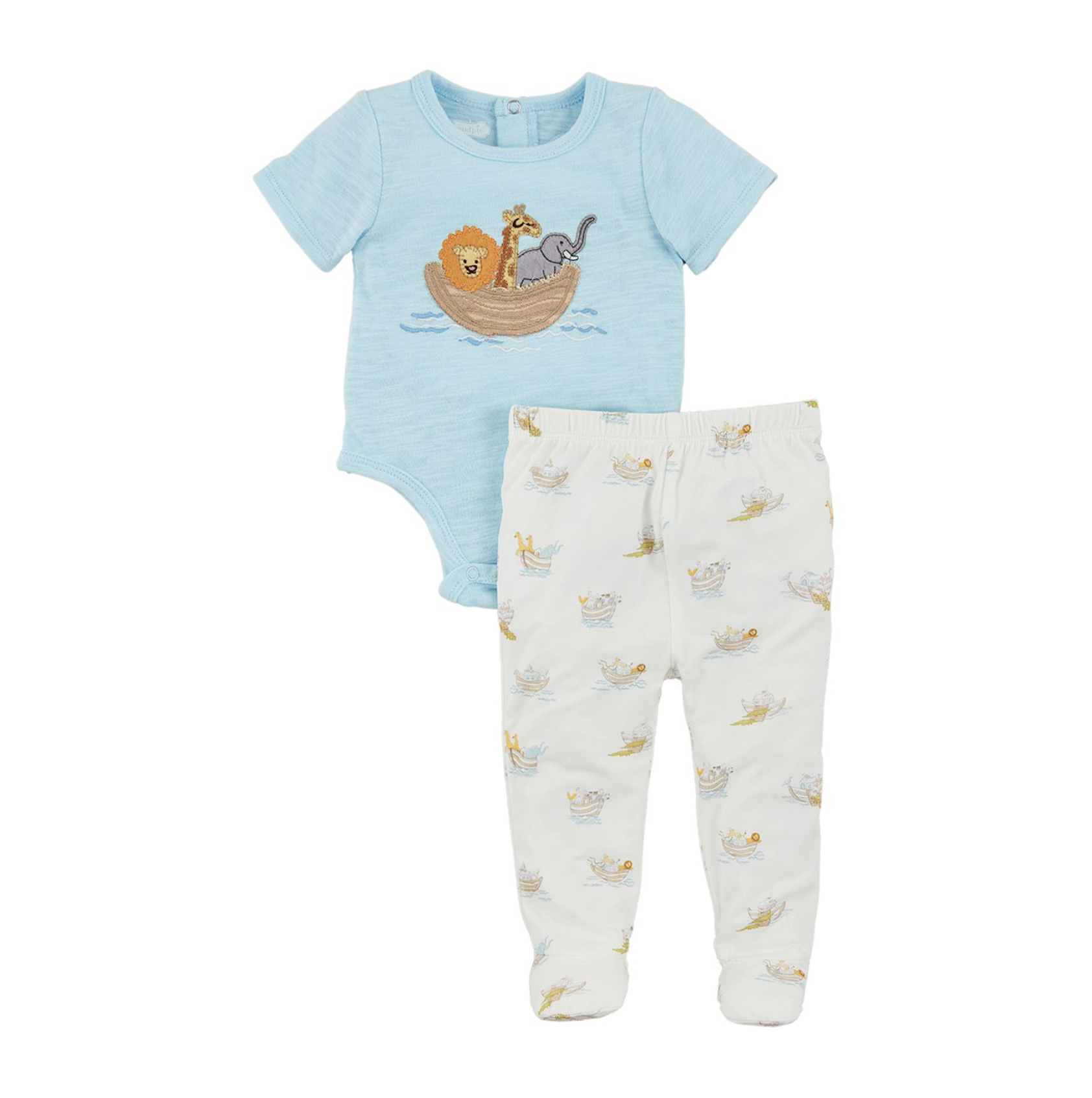 MUD PIE NOAH'S ARK CRAWLER & PANT SET