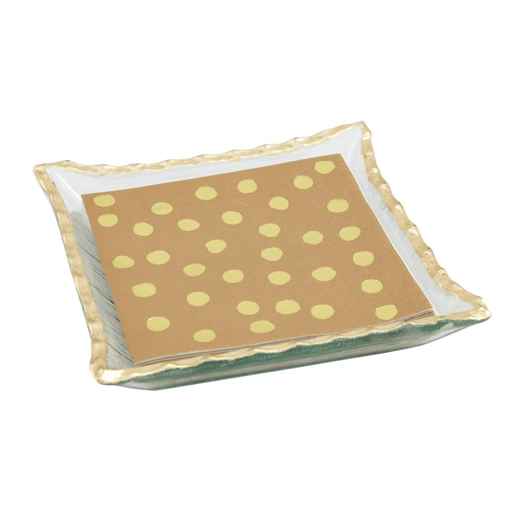 MUD PIE GOLD EDGE NAPKIN CADDY SET