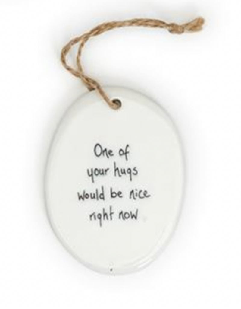 TWO'S COMPANY SGRAFFITO OVAL ORNAMENTS