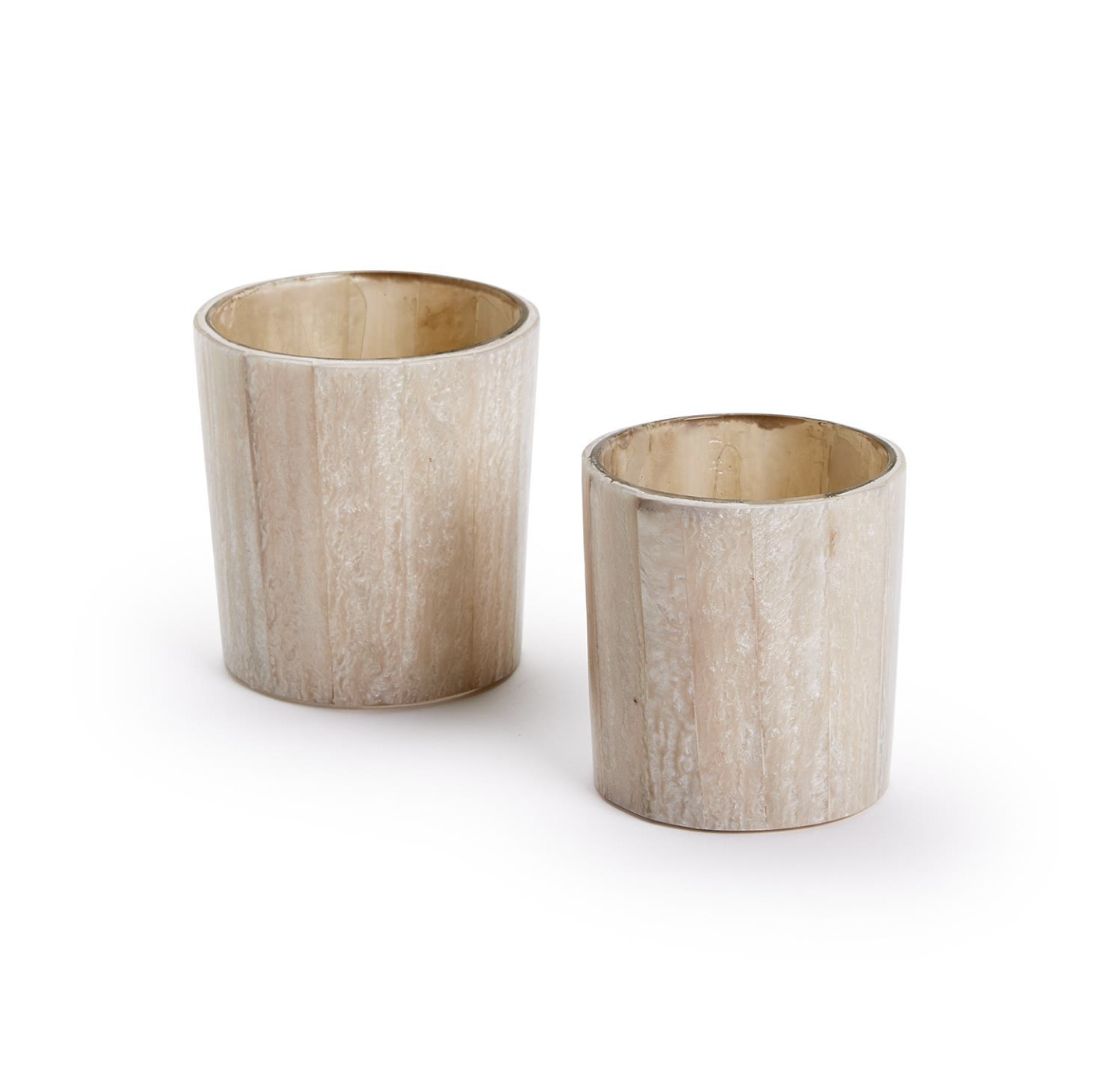 TWO'S COMPANY SELENITE EFFECT CANDLE HOLDERS