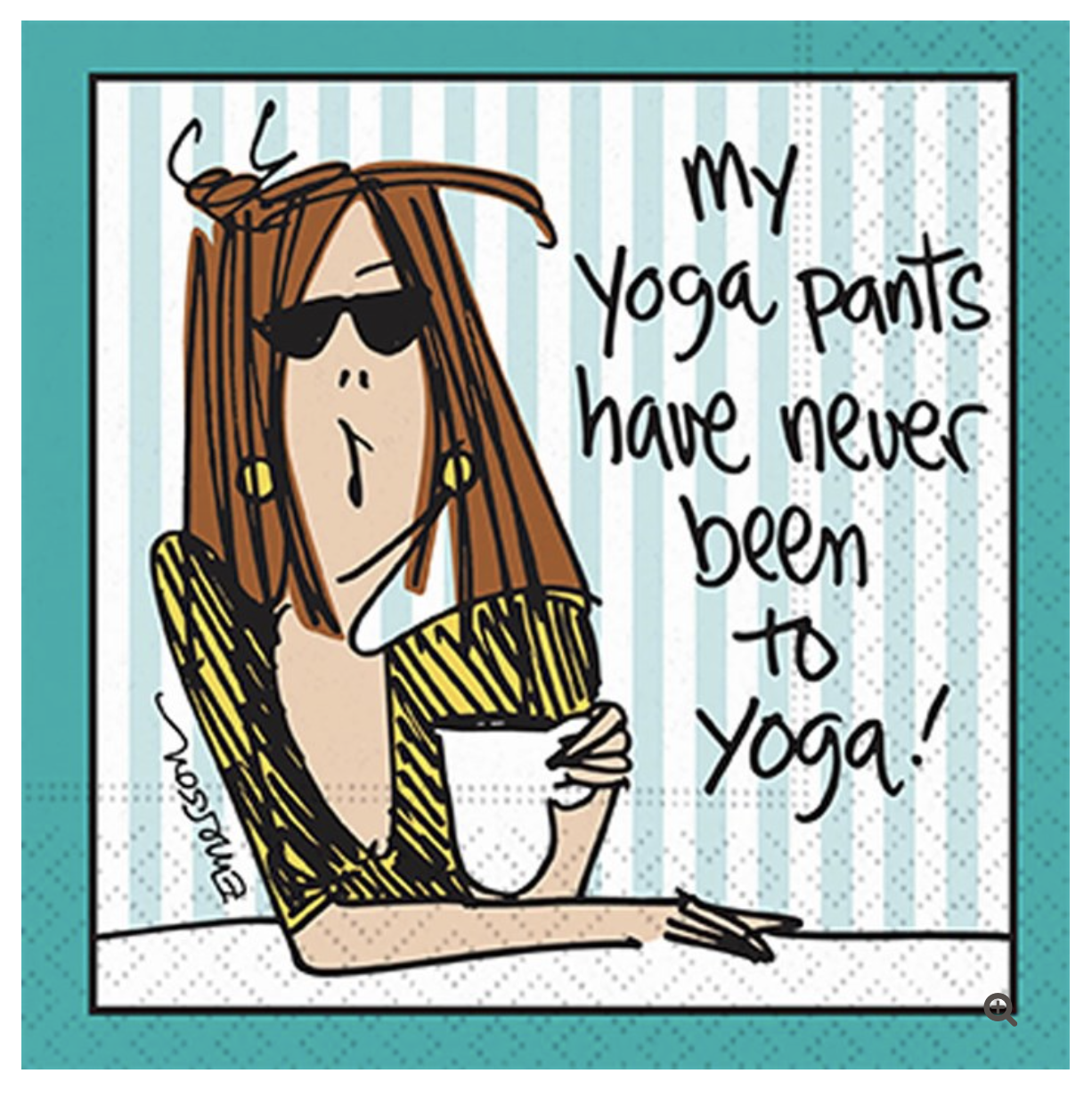 YOGA PANTS BEVERAGE NAPKIN