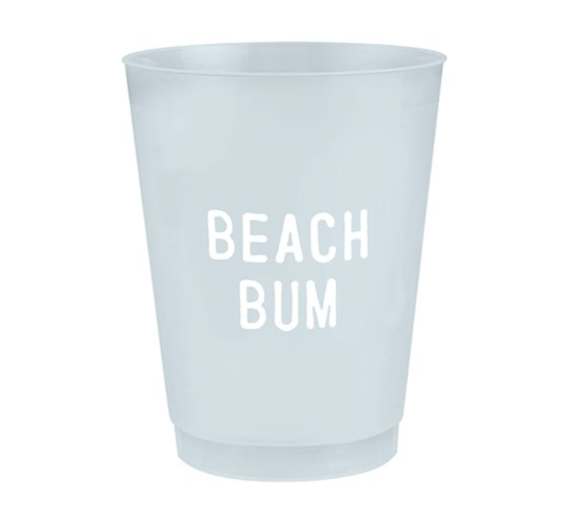 16 OZ FROSTED CUPS-BEACH BUM-8 PK