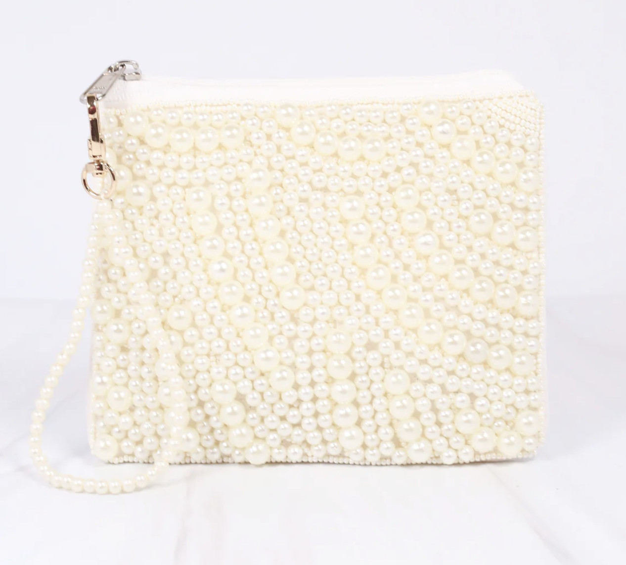 DANEE Pearl Embellished Pouch IVORY