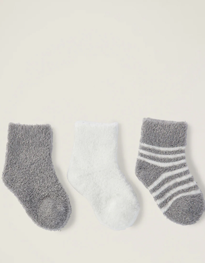 BAREFOOT DREAMS CozyChic Lite® Infant Sock Set-Pewter Pearl