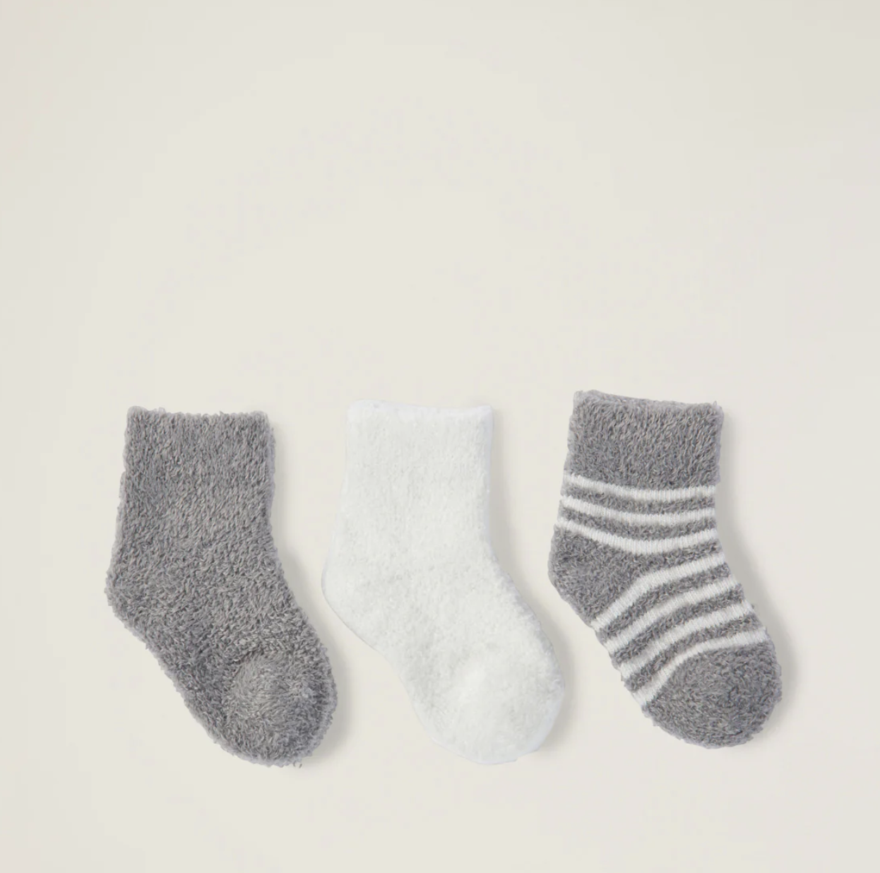 BAREFOOT DREAMS CozyChic Lite® Infant Sock Set-Pewter Pearl