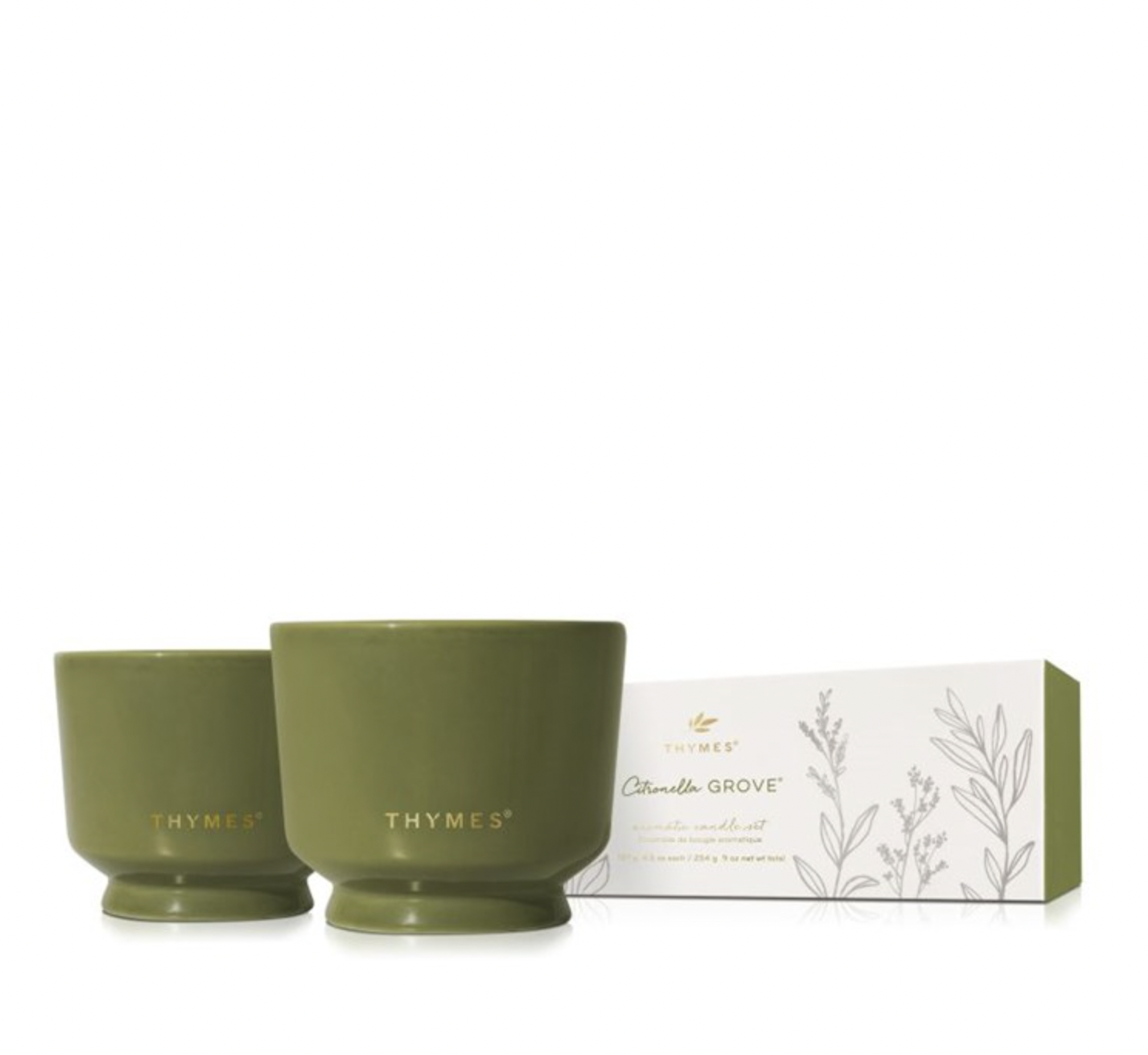 THYMES CITRONELLA GROVE AROMATIC CANDLE SET