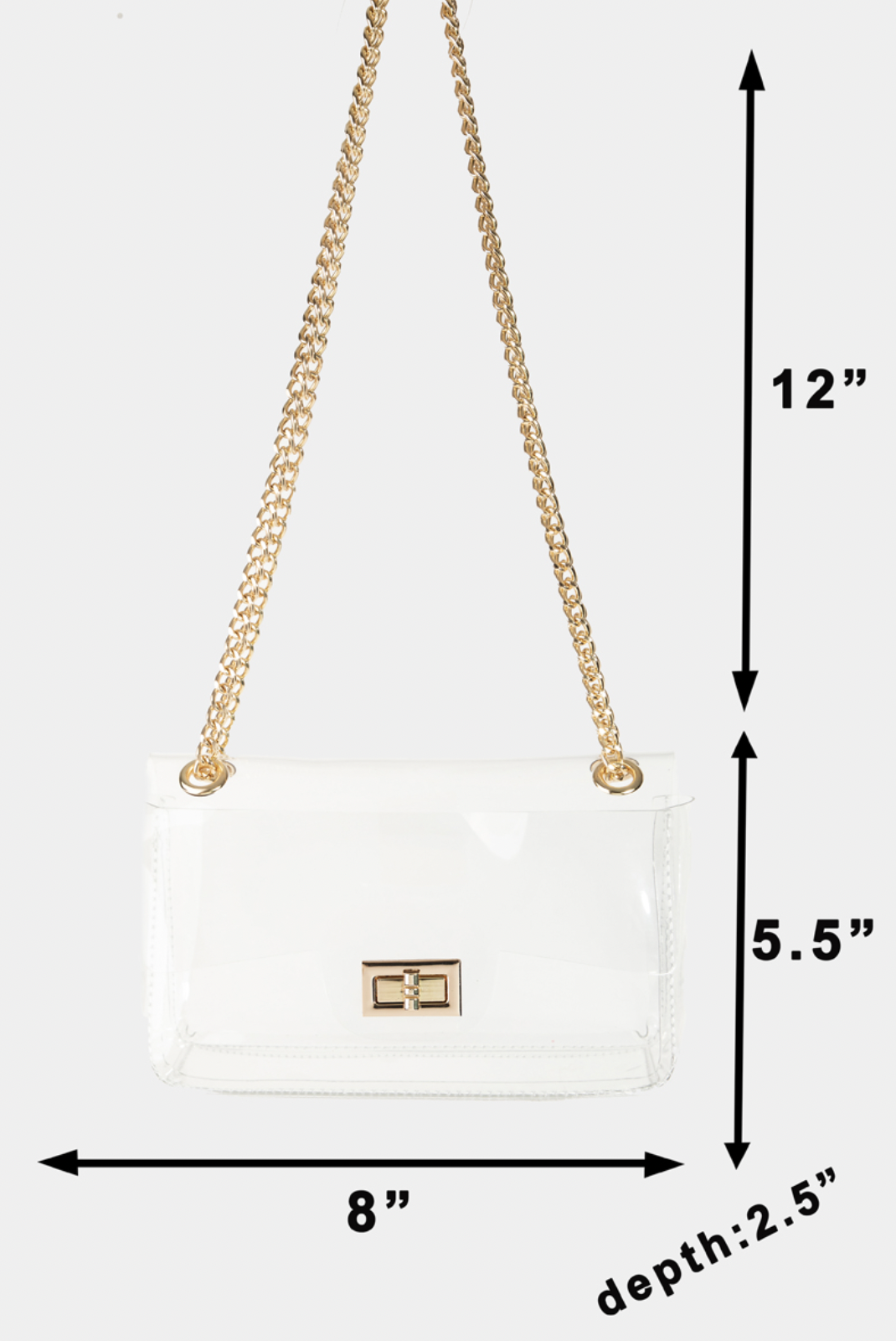 FAME ACCESSORIES SADIE CLEAR CROSSBODY WITH PARTY CLUTCH