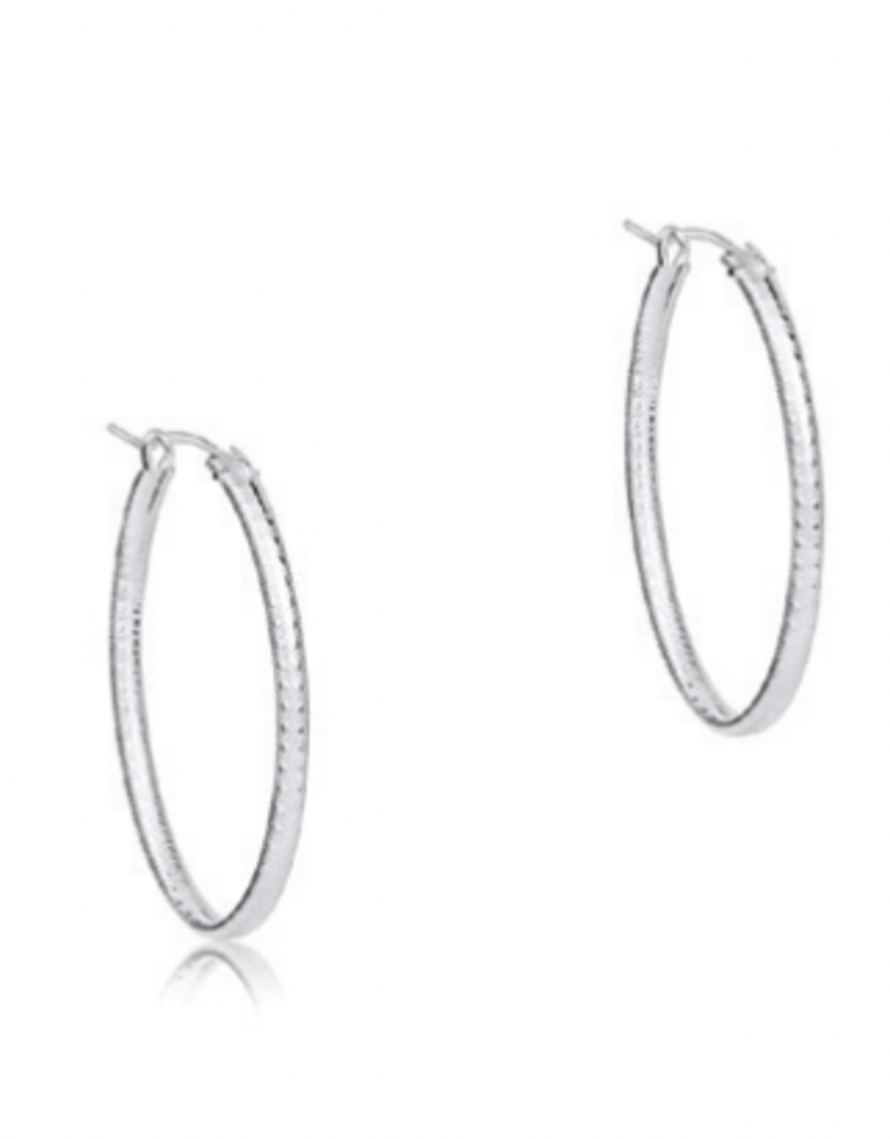 ENEWTON OVAL STERLING 1" HOOP - TEXTURED