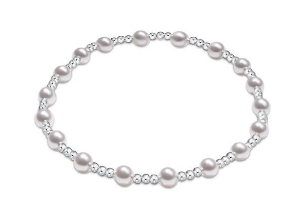 ENEWTON Classic Sincerity Pattern Sterling 4mm Bead Bracelet - Pearl