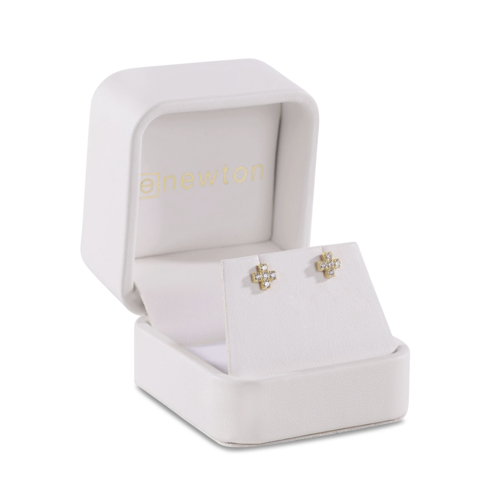 ENEWTON 14kt Gold and Diamond Signature Cross Stud Earrings