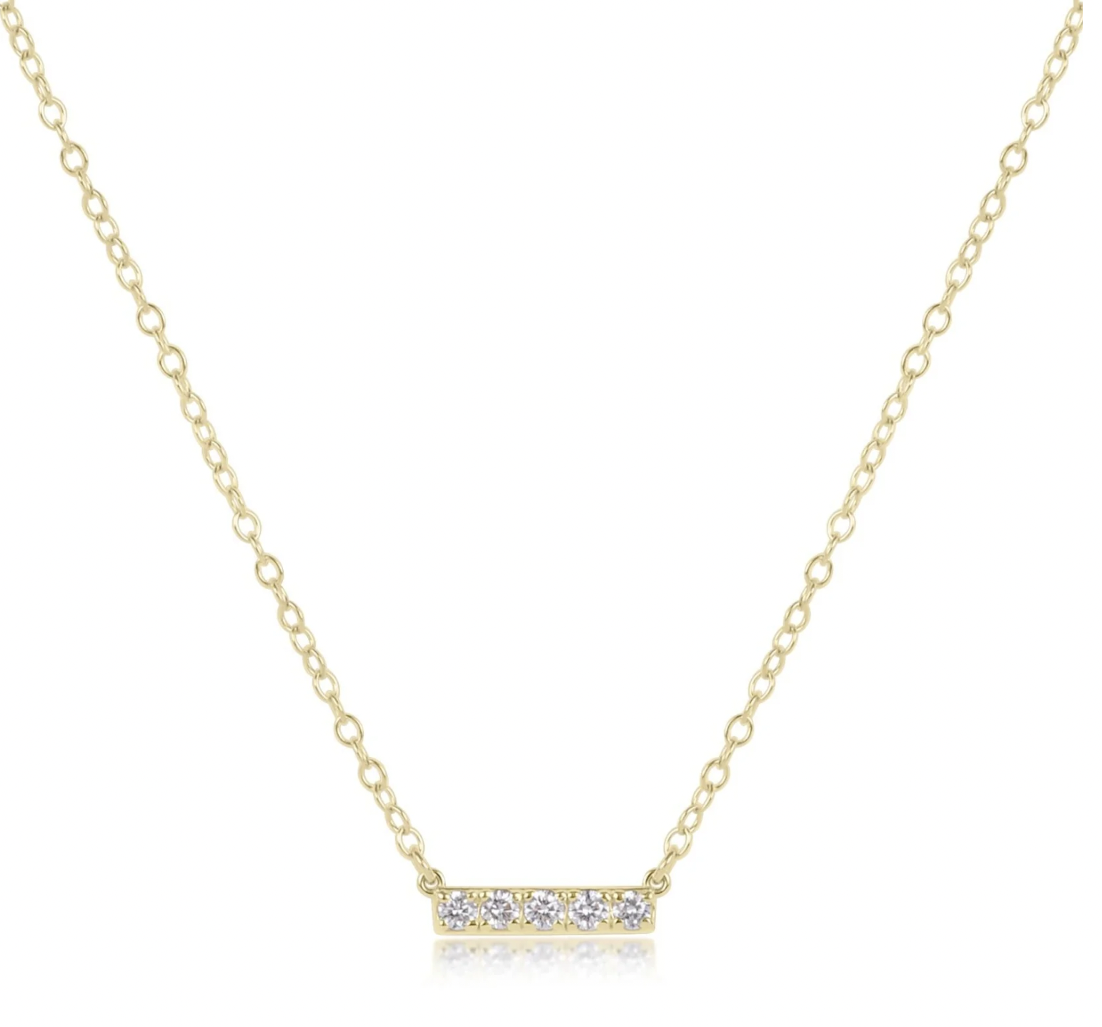 ENEWTON 14kt Gold and Diamond Significance Bar Necklace-Five Diamonds