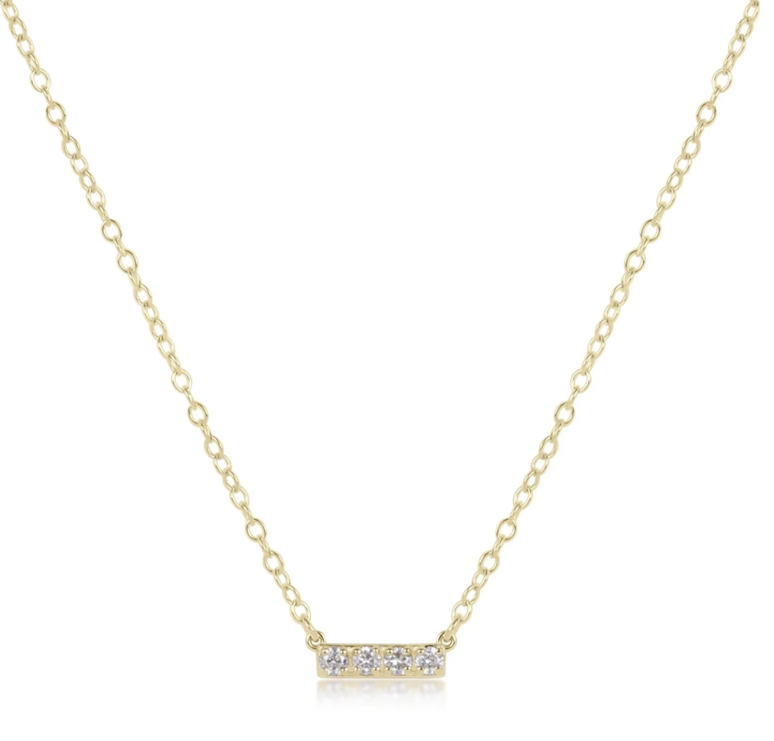 ENEWTON 14kt Gold and Diamond Significance Bar Necklace-Four Diamonds