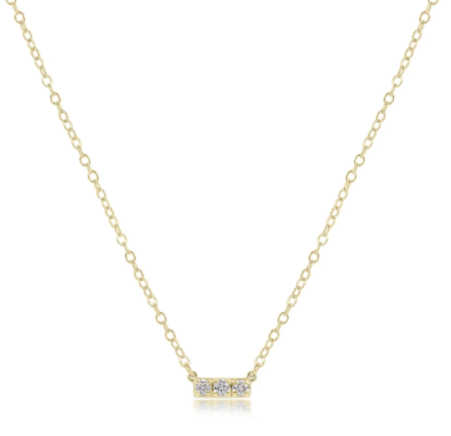 ENEWTON 14kt Gold and Diamond Significance Bar Necklace-Three Diamonds