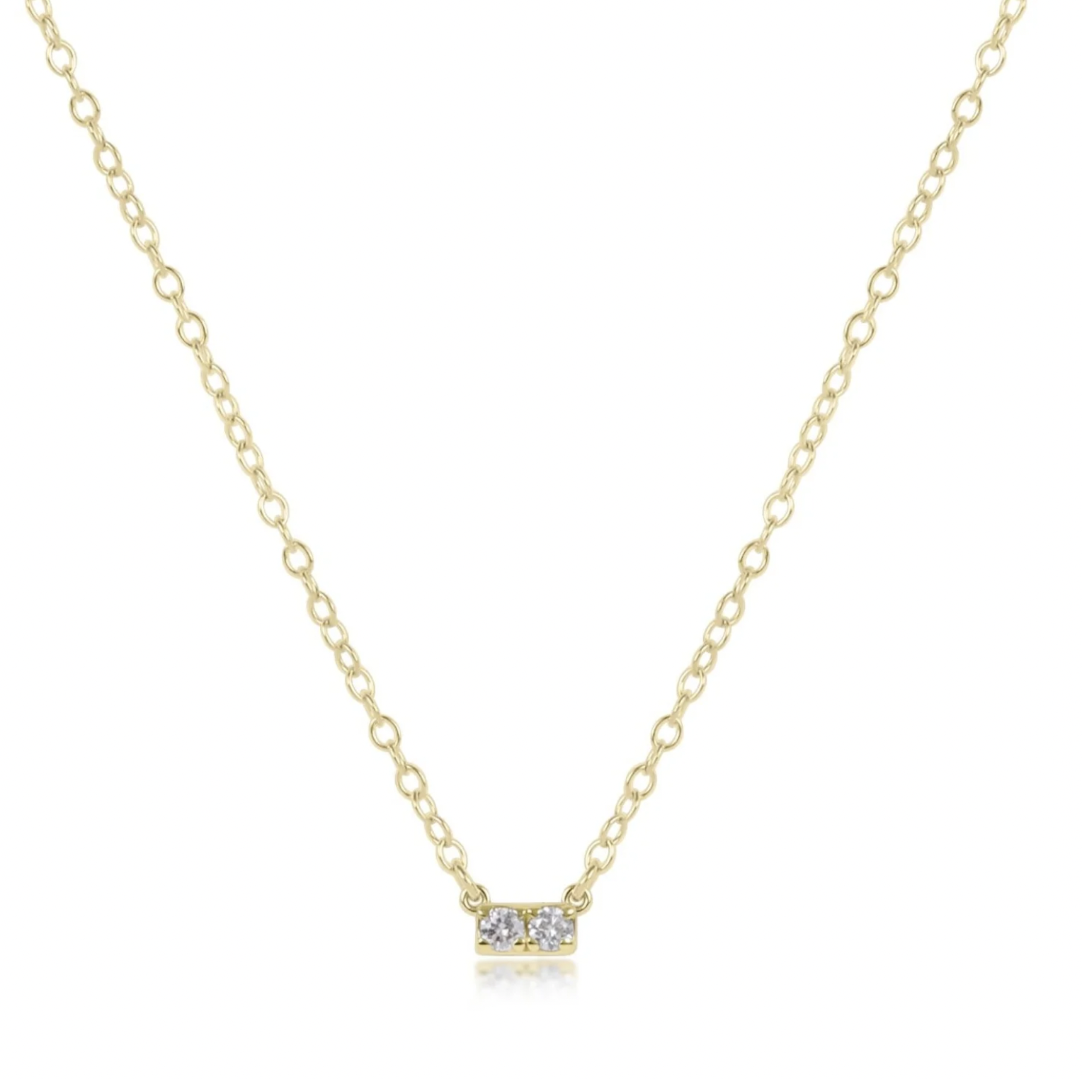 ENEWTON 14kt Gold and Diamond Significance Bar Necklace-Two Diamonds