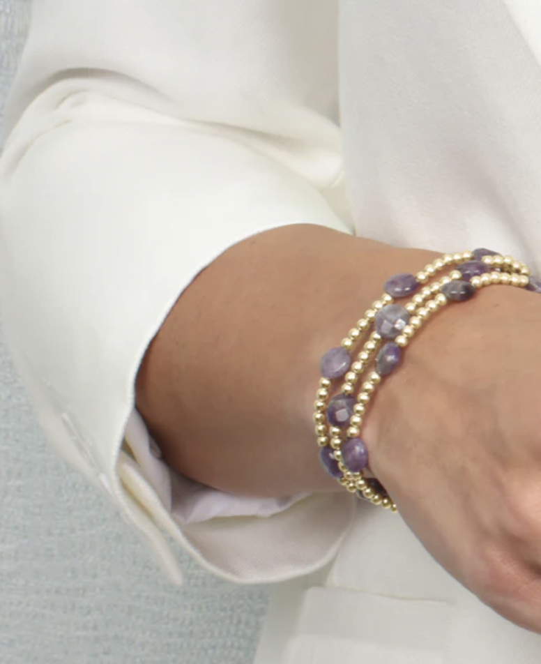 ENEWTON EXTENDS ADMIRE GOLD 3MM BEAD BRACELET-AMETHYST