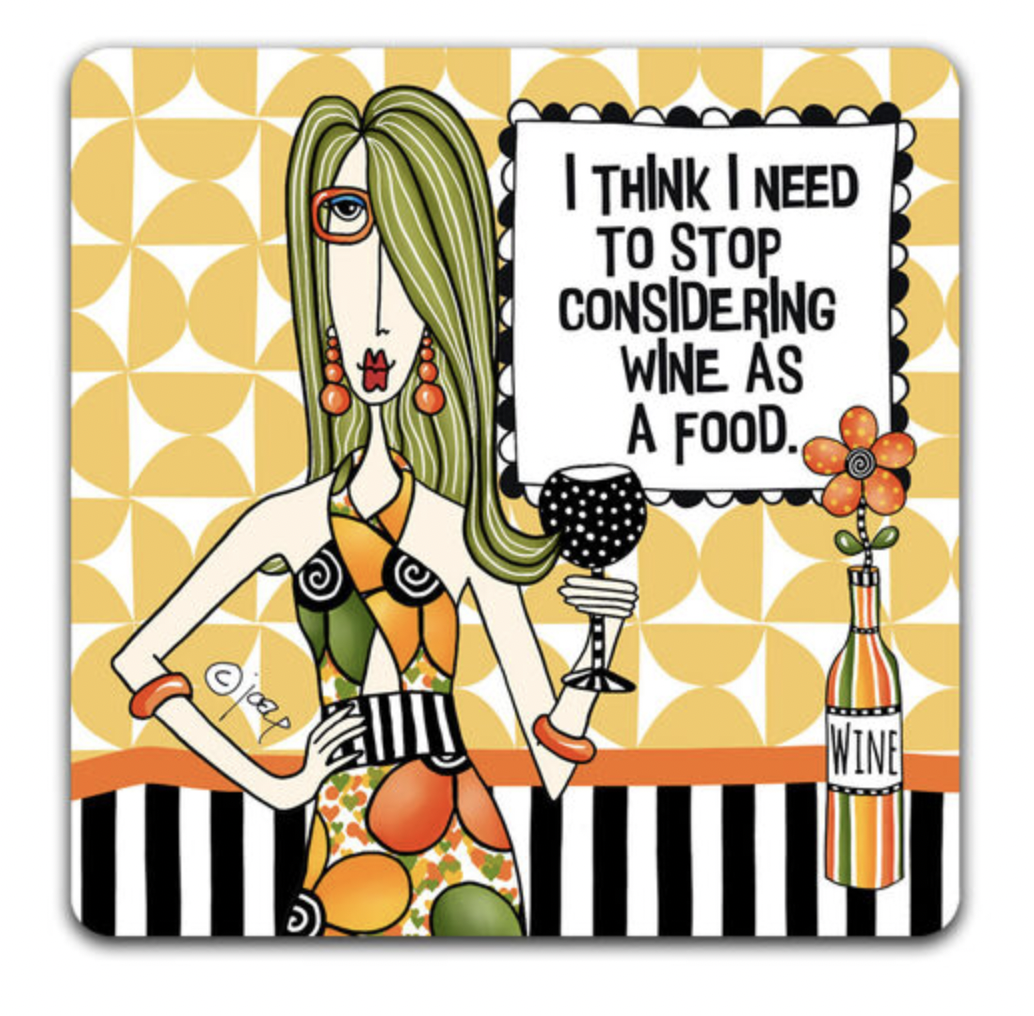 CJ BELLA CO DOLLY MAMA COASTERS WINE AS FOOD