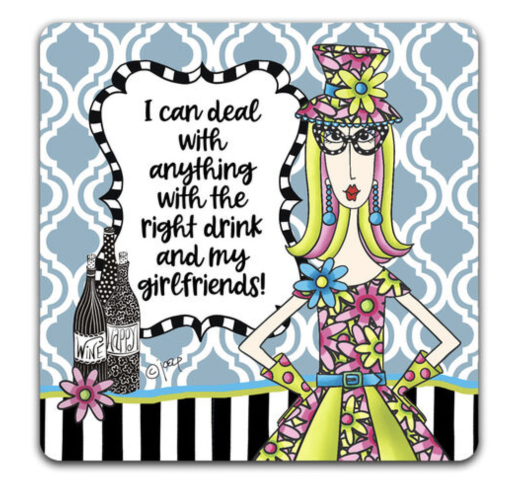 CJ BELLA CO DOLLY MAMA COASTERS I CAN DEAL WITH ANYTHING