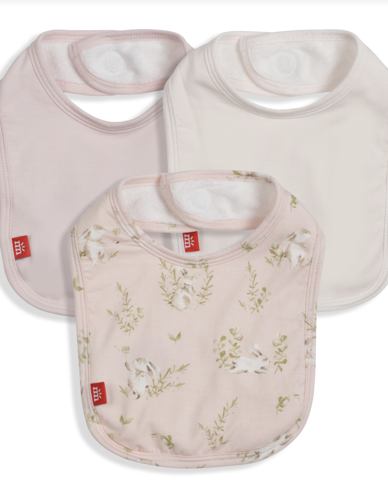 MAGNETIC ME Pink Hoppily Ever After Infant Bib 3 Pack