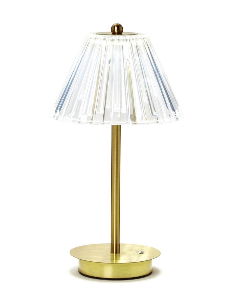 TWO'S COMPANY LED CORDLESS LAMP WITH ACRYLIC SHADE