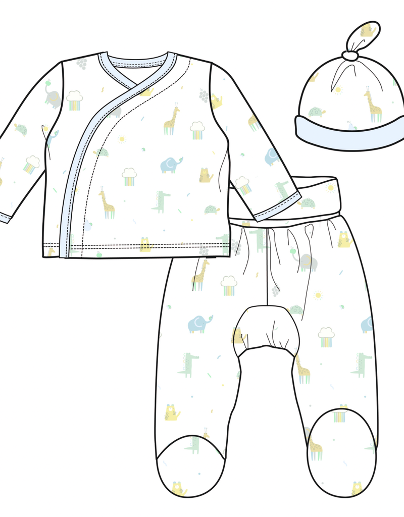 MAGNETIC ME BLUE LITTLE BITTY PRETTY ONE KIMONO SET NB