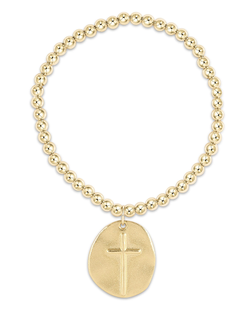 ENEWTON CLASSIC GOLD 4MM BEAD BRACELET - INSPIRE GOLD CHARM