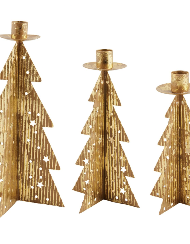 MUD PIE GOLD TREE TAPER HOLDERS