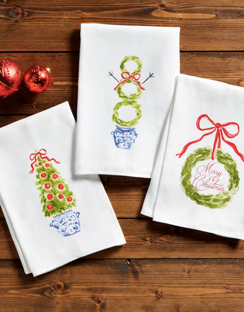 MUD PIE CHRISTMAS TOPIARY TOWELS