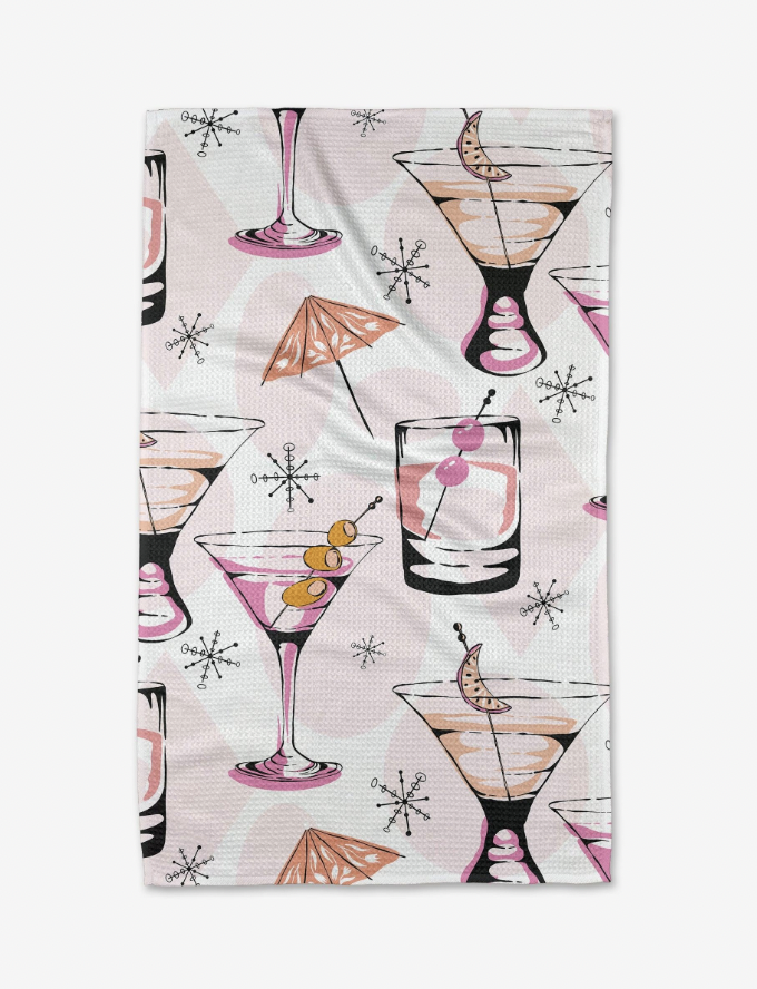 GEOMETRY COCKTAIL HOUR KITCHEN TEA TOWEL GEOMETRY COCKTAIL HOUR KITCHEN TEA TOWEL