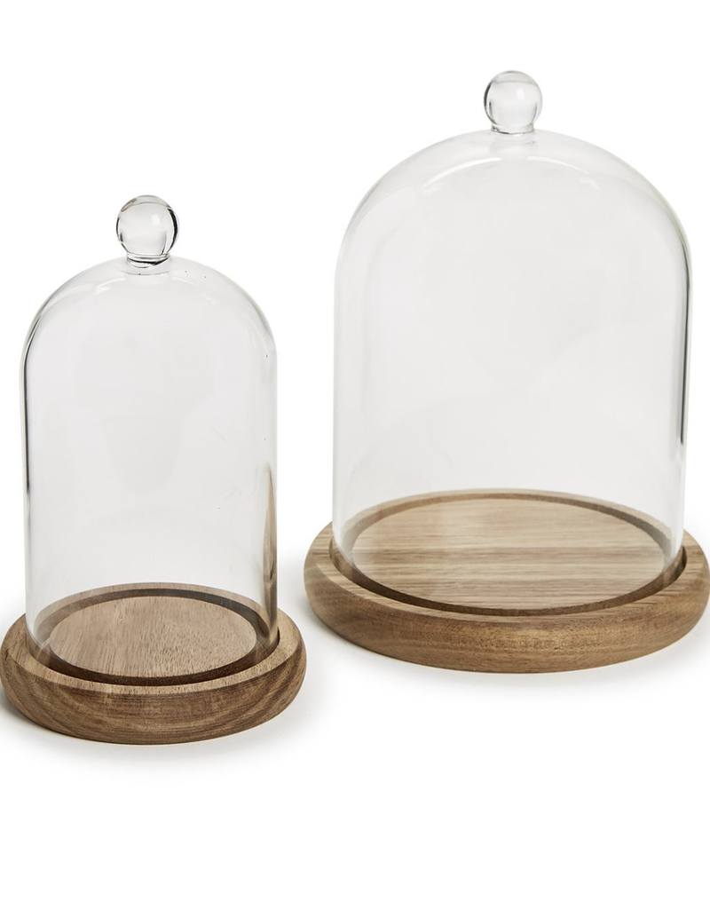 TWO'S COMPANY CLOCHE WITH WOODEN BASE