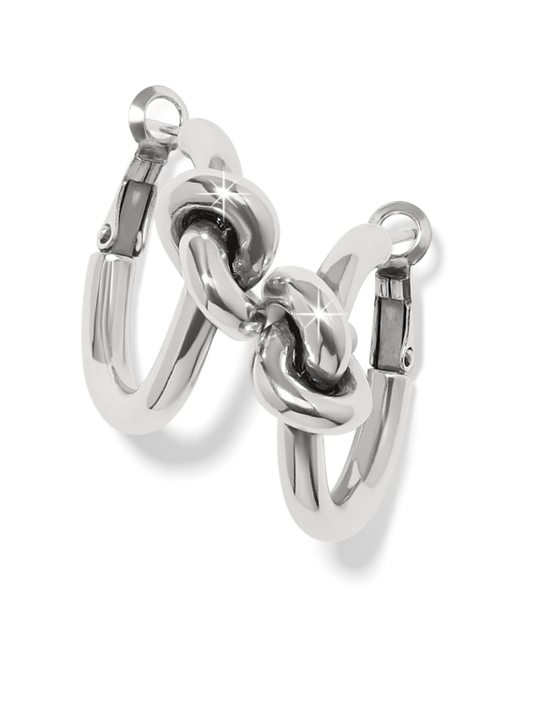 BRIGHTON INTERLOK SINGLE KNOT HOOP EARRINGS-SILVER