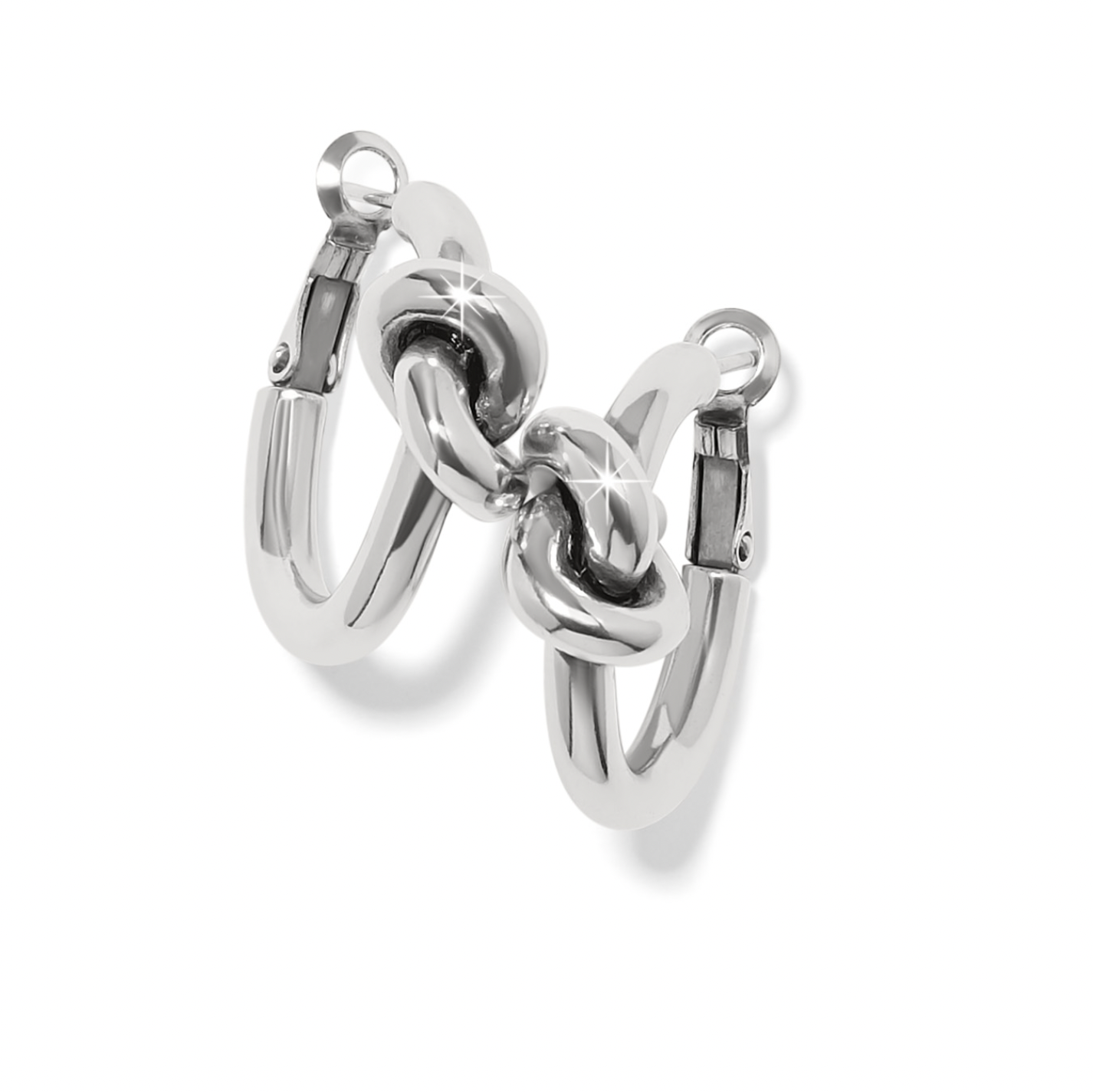 BRIGHTON INTERLOK SINGLE KNOT HOOP EARRINGS-SILVER BRIGHTON INTERLOK SINGLE KNOT HOOP EARRINGS-SILVER