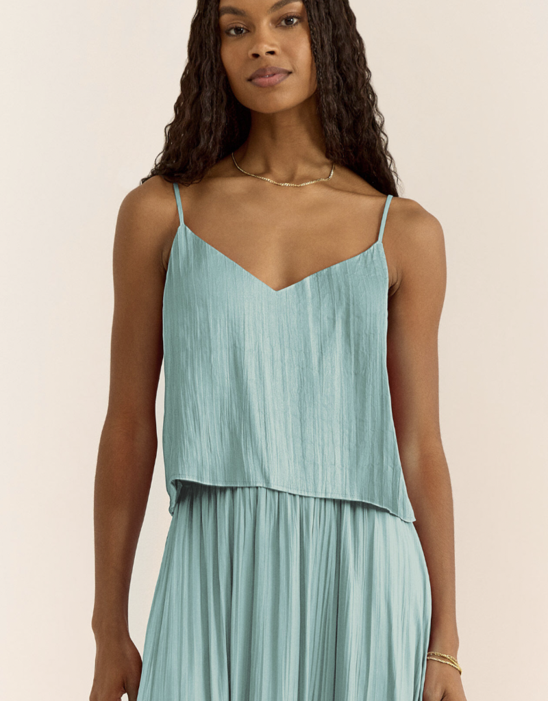 Z SUPPLY FIORE CRINKLE SATIN TANK-SEA PINE