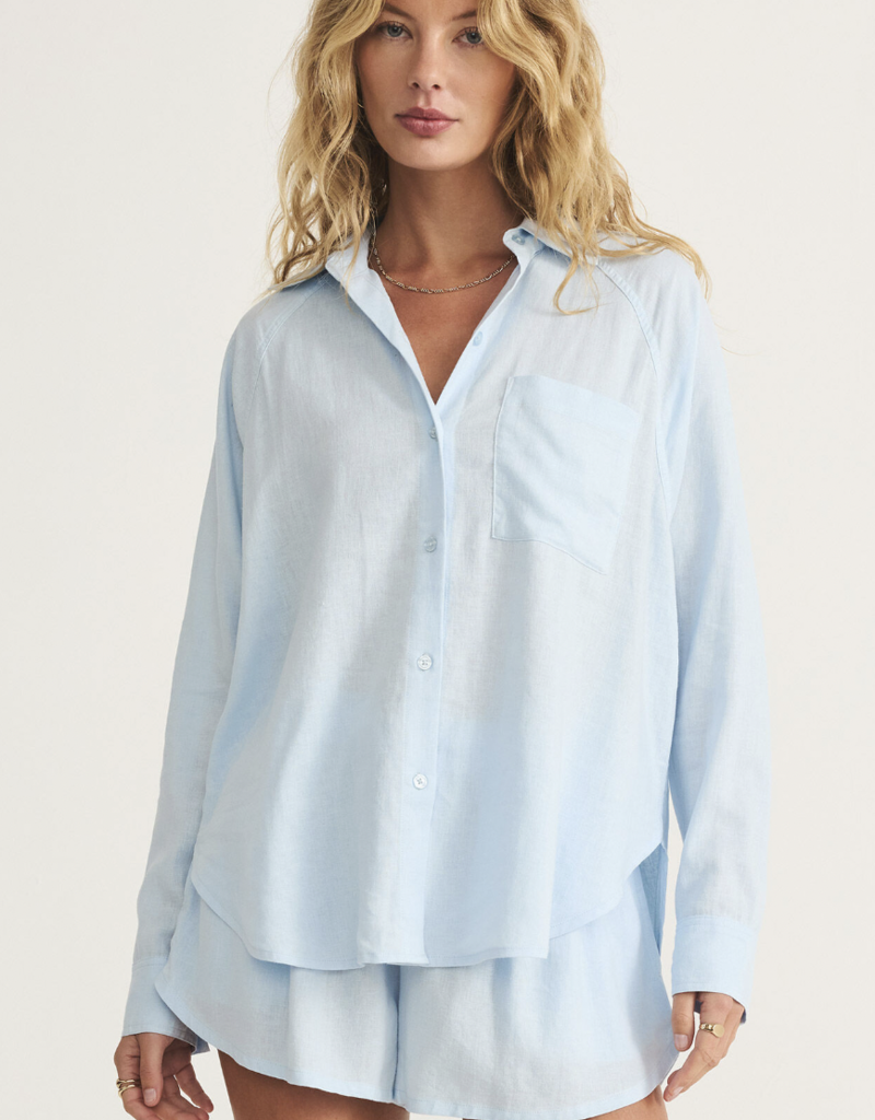 Z SUPPLY THE PERFECT LINEN TOP-SALT WATER