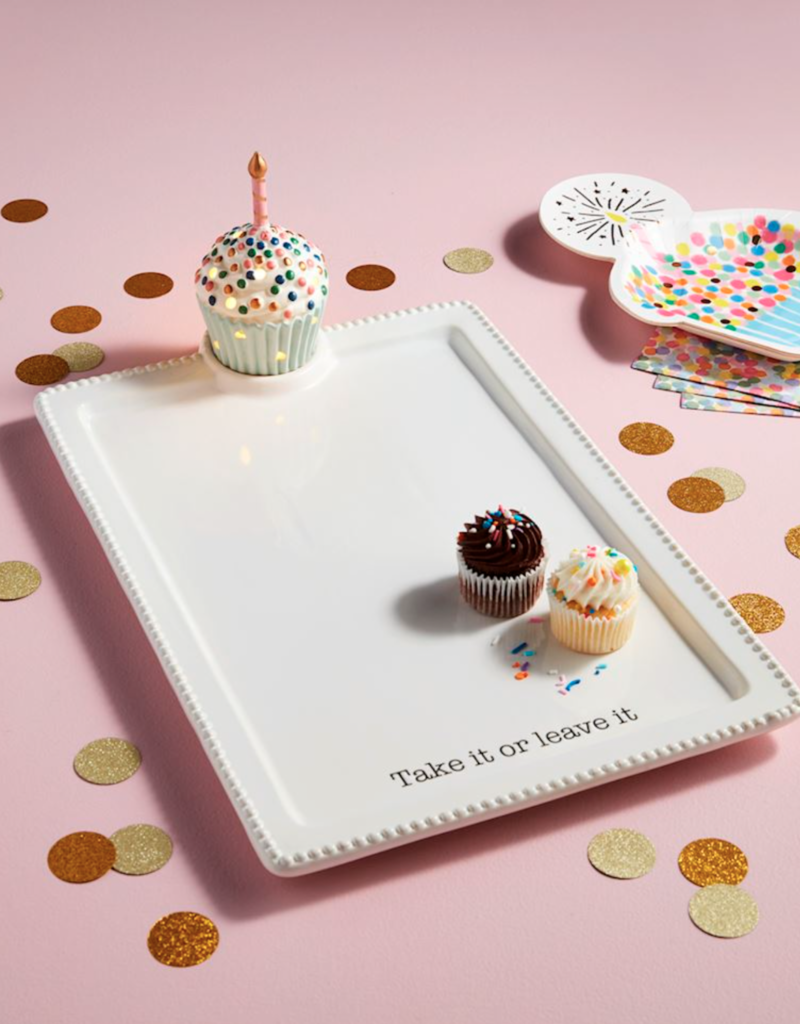 MUD PIE BIRTHDAY CUPCAKE LIGHT-UP SITTER